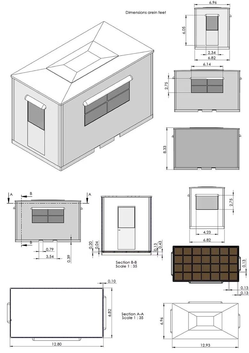 12.8 × 6.8 Modular Office